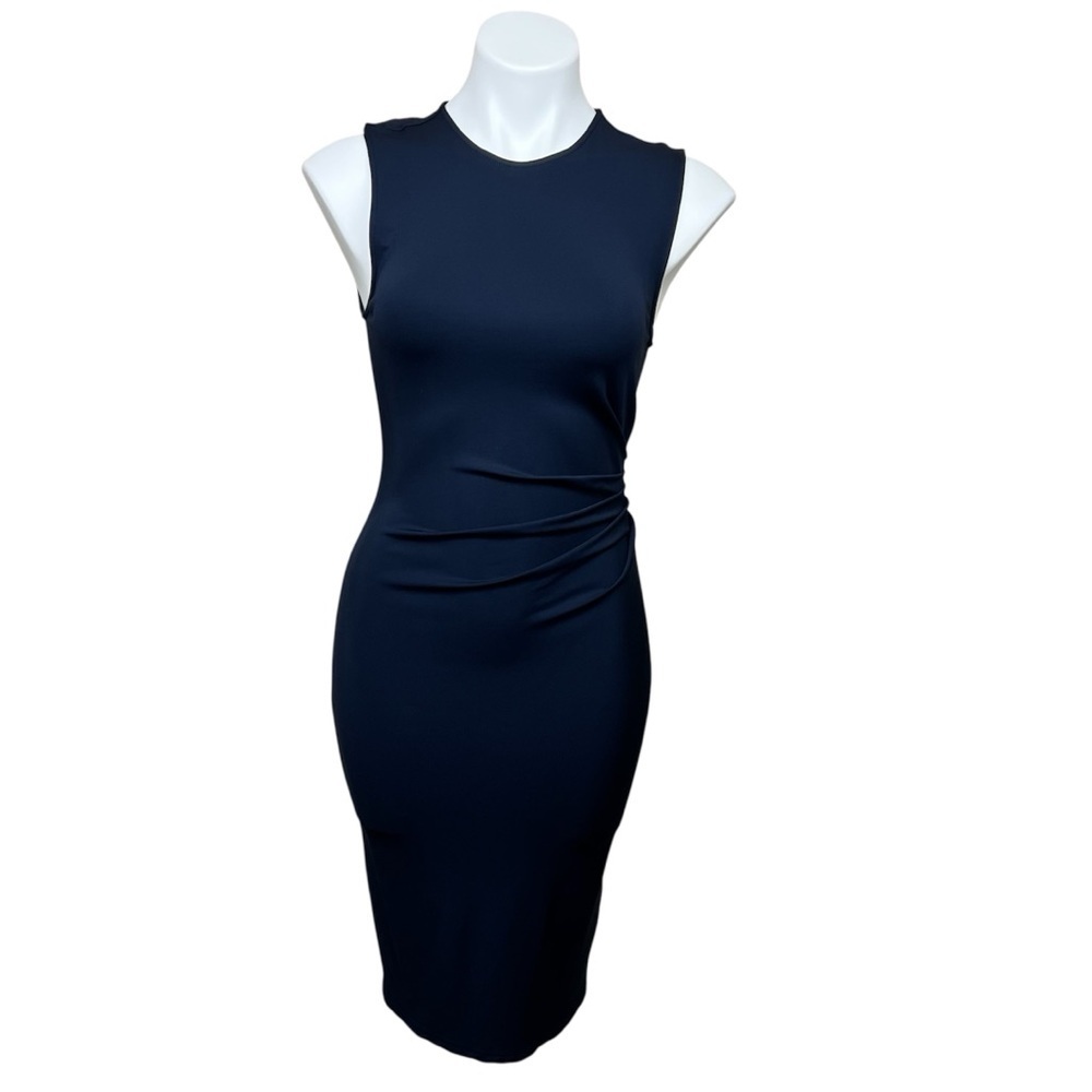 Theory Jorainna SL Matte Dress Deep Navy 4 Bodycon
